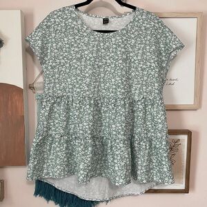 Floral Green Women's Top